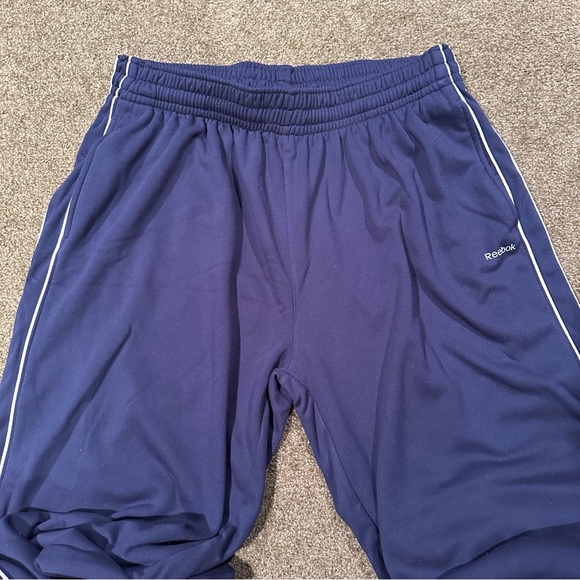 Men’s Reebok Sweatpants Blue with White Stripe - Picture 2 of 5